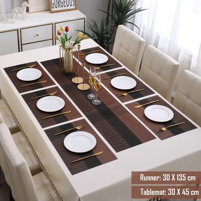 PVC Dining Table Mats, Metalic Brown - HOKIPO | Har Ghar ka Humsafar