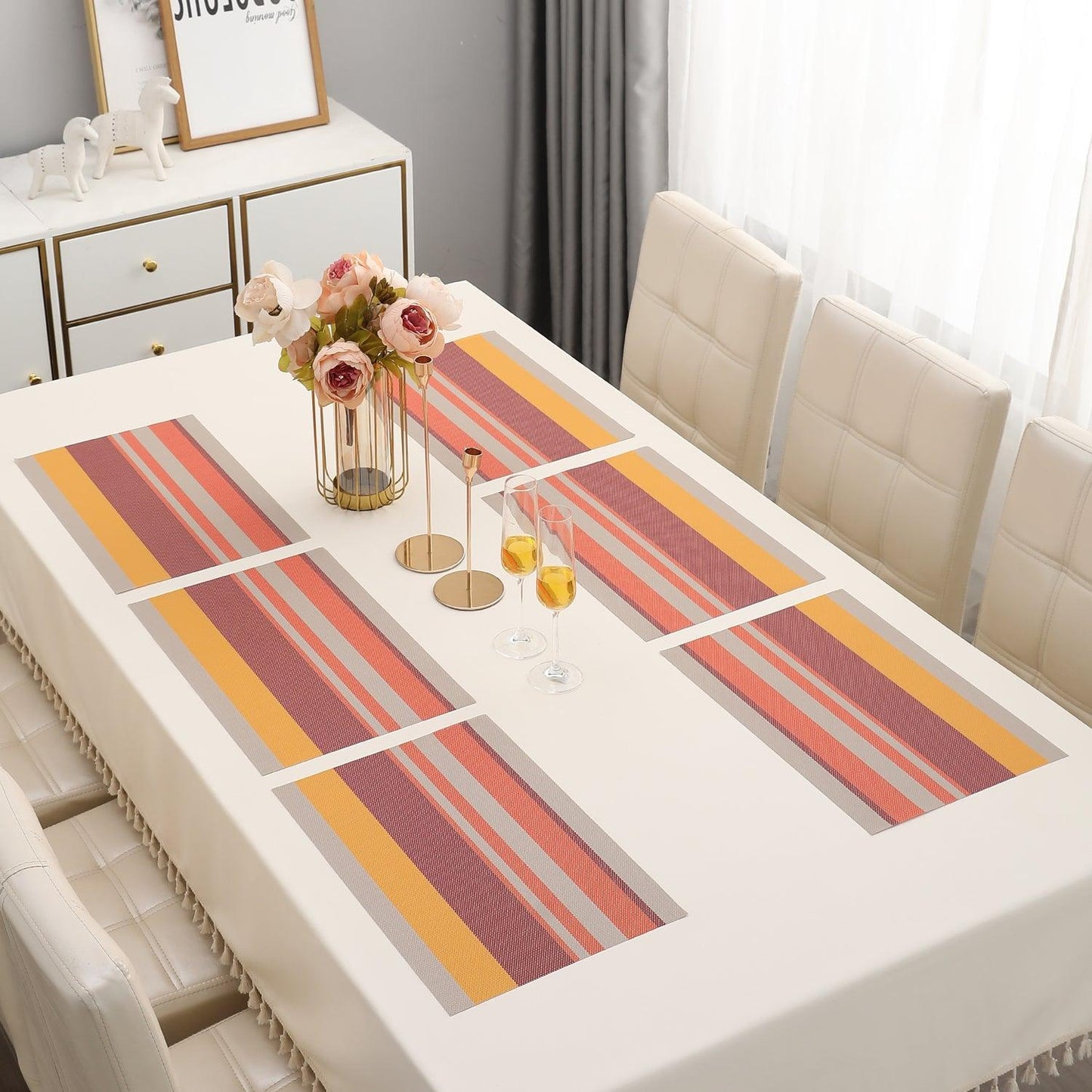 PVC Dining Table Mats, Multicolour - HOKIPO | Har Ghar ka Humsafar