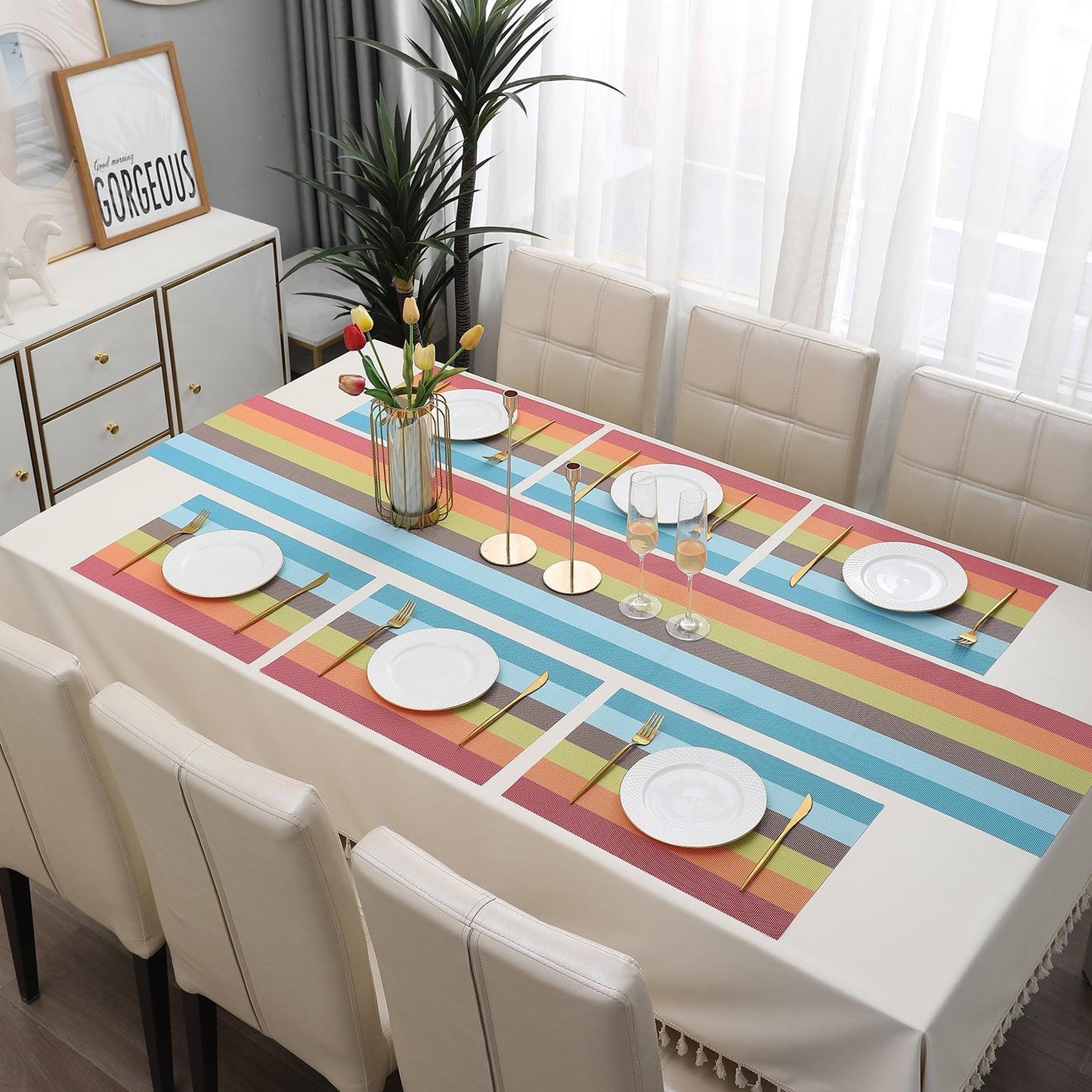 PVC Dining Table Mats, Multicolour - HOKIPO | Har Ghar ka Humsafar