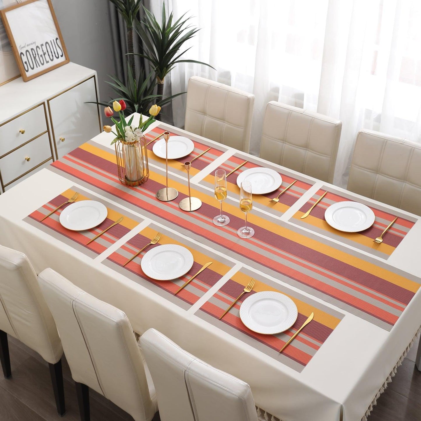 PVC Dining Table Mats, Multicolour - HOKIPO | Har Ghar ka Humsafar