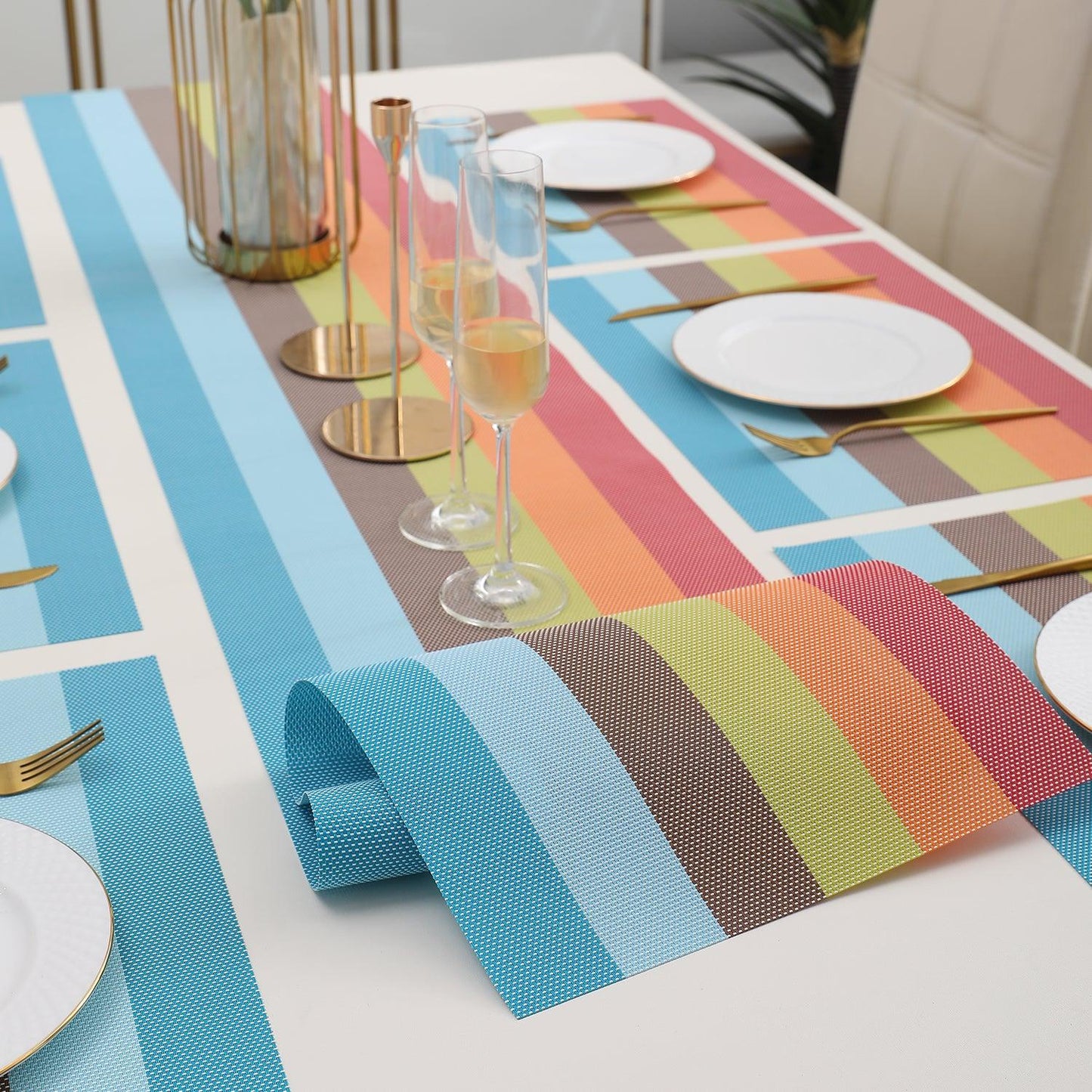 PVC Dining Table Mats, Multicolour - HOKIPO | Har Ghar ka Humsafar