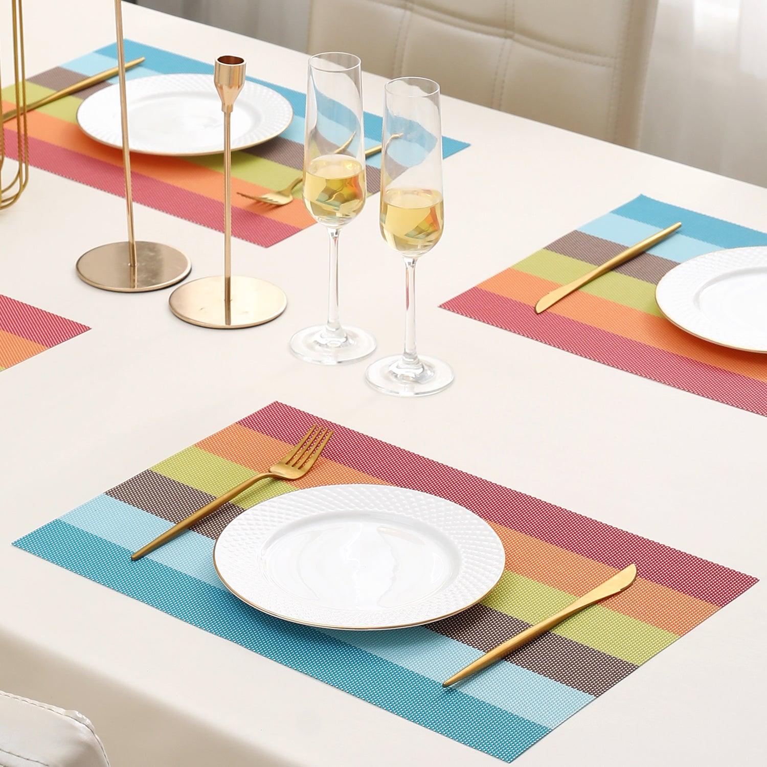 PVC Dining Table Mats, Multicolour - HOKIPO | Har Ghar ka Humsafar