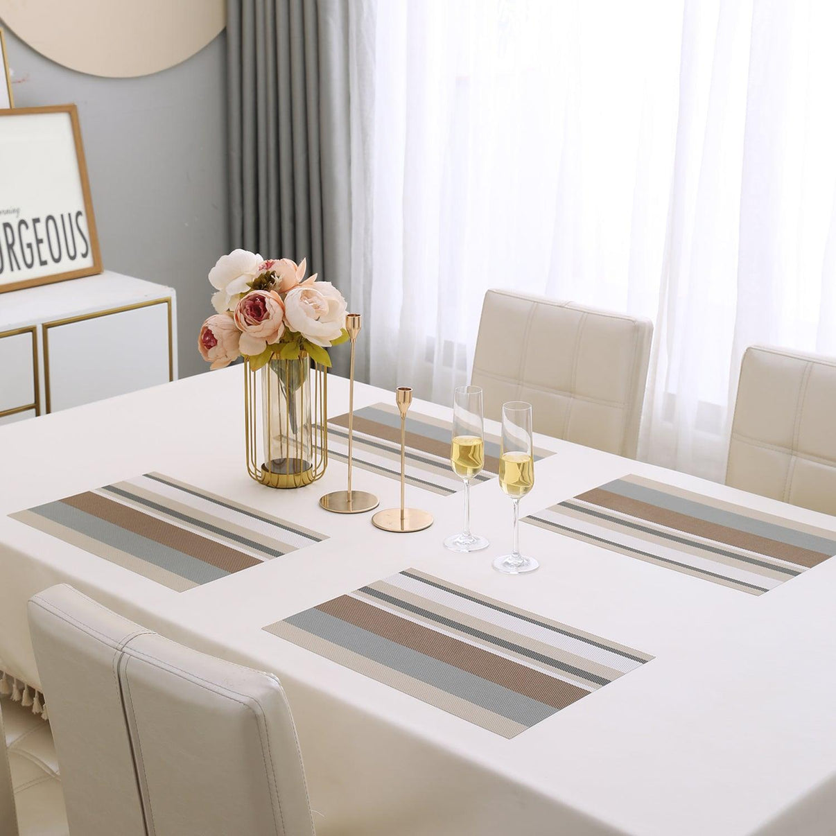 Multicolour PVC Dining Mats | Set of 4 & 6 | HOKIPO – HOKIPO | Har Ghar ...