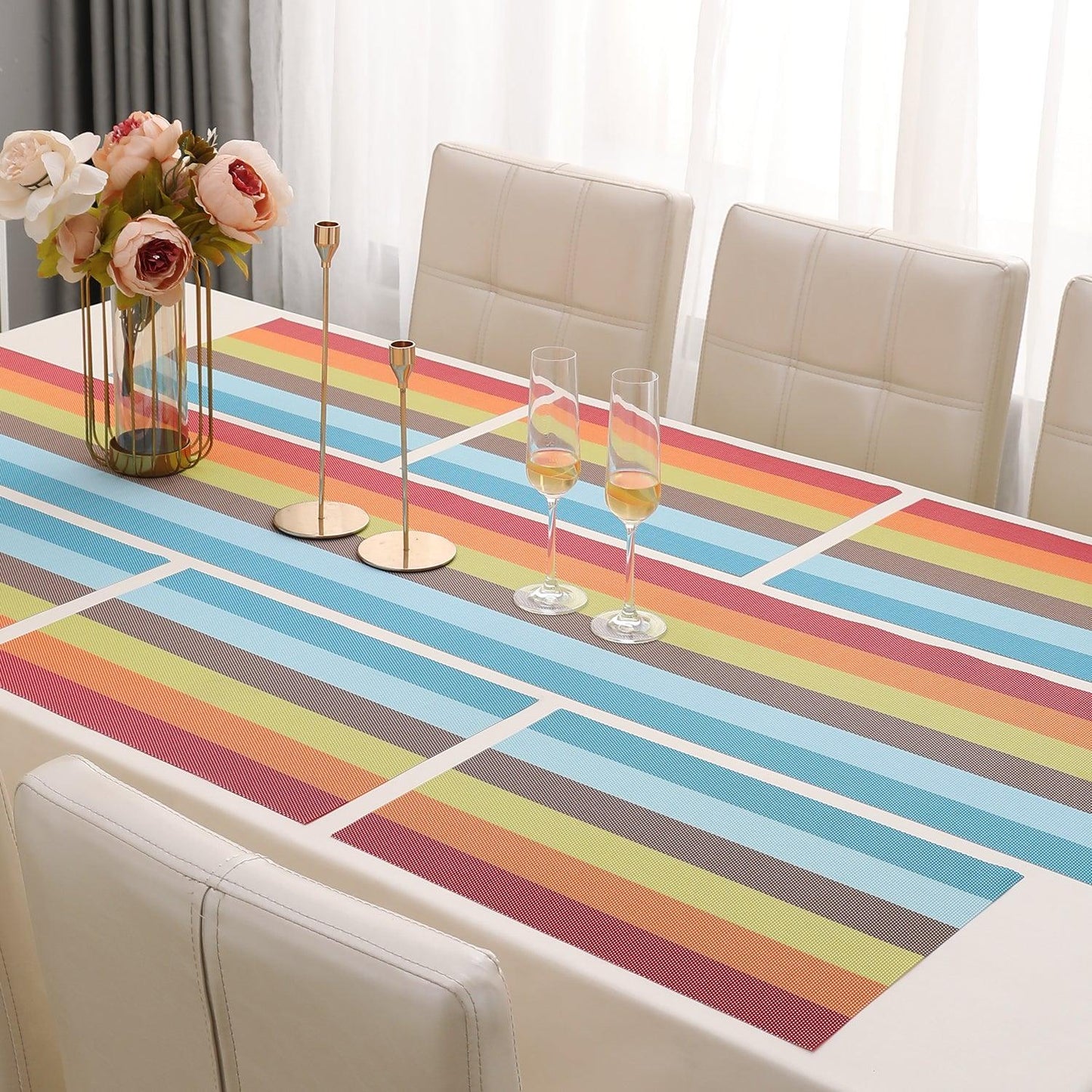 PVC Dining Table Mats, Multicolour - HOKIPO | Har Ghar ka Humsafar