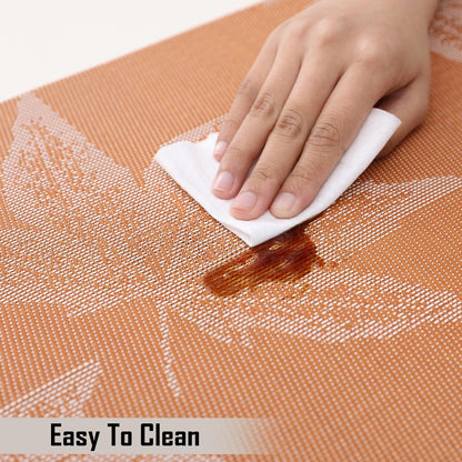 PVC Dining Table Mats, Orange Maple Leaf - HOKIPO | Har Ghar ka Humsafar