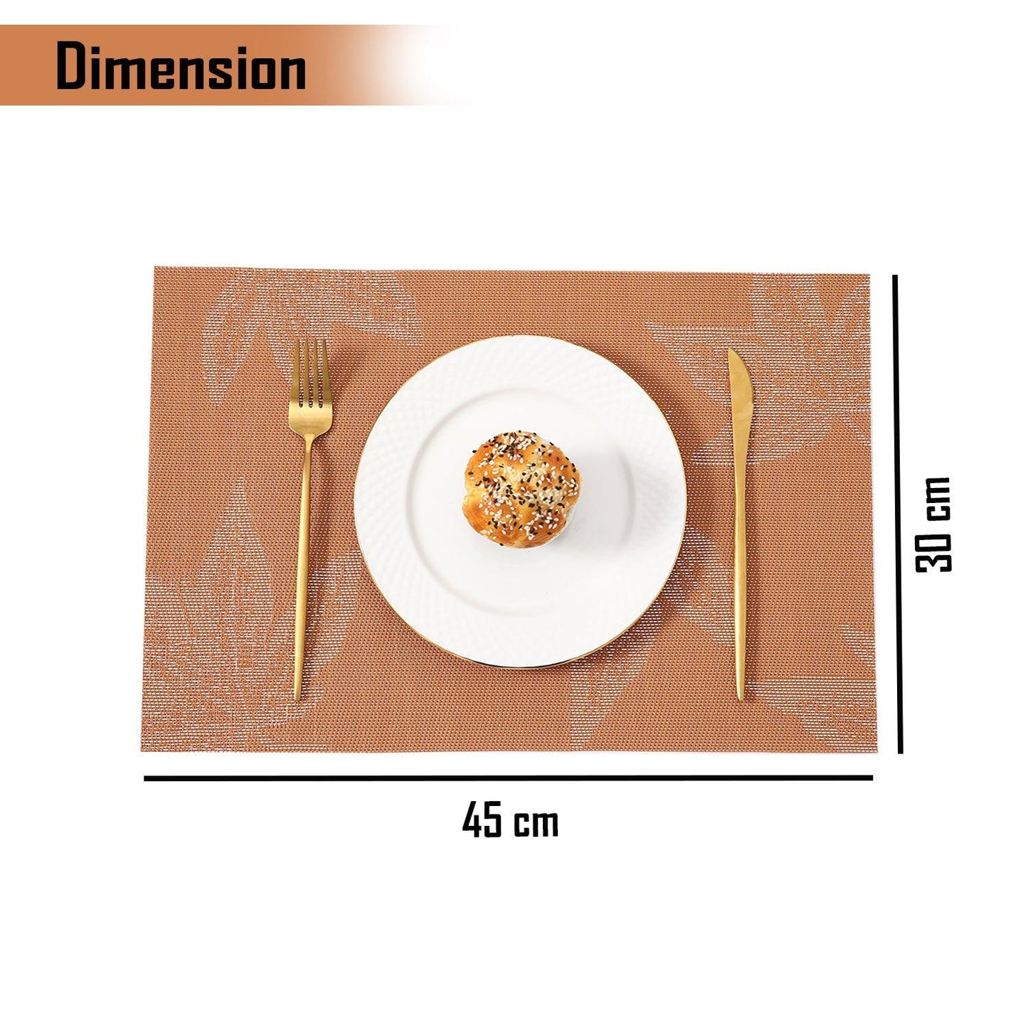 PVC Dining Table Mats, Orange Maple Leaf - HOKIPO | Har Ghar ka Humsafar