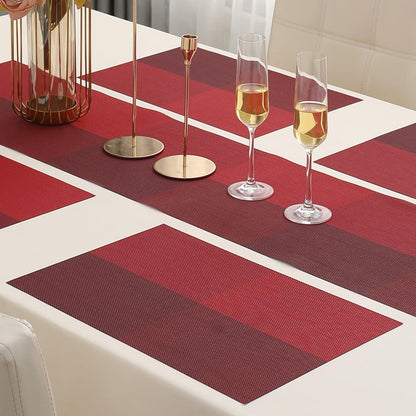 PVC Dining Table Mats, Red - HOKIPO | Har Ghar ka Humsafar