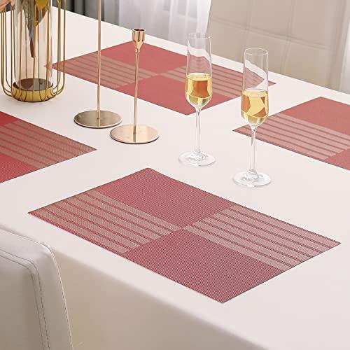 PVC Dining Table Mats, Red - HOKIPO | Har Ghar ka Humsafar