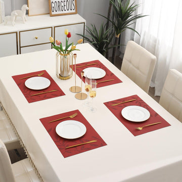 PVC Dining Table Mats, Red - HOKIPO | Har Ghar ka Humsafar