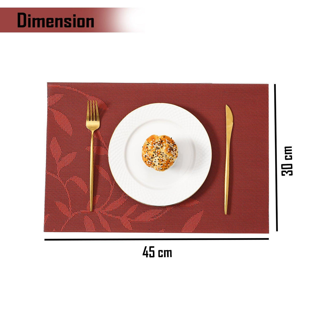PVC Dining Table Mats, Red - HOKIPO | Har Ghar ka Humsafar