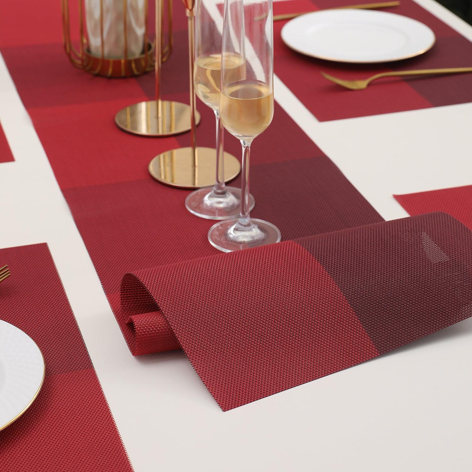 PVC Dining Table Mats, Red - HOKIPO | Har Ghar ka Humsafar