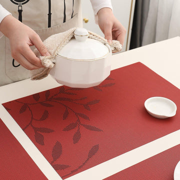 PVC Dining Table Mats, Red - HOKIPO | Har Ghar ka Humsafar