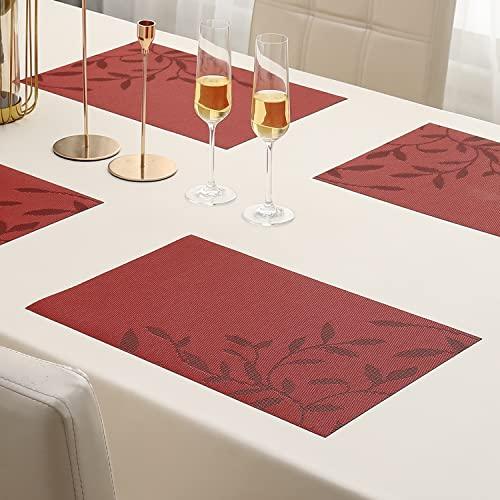 PVC Dining Table Mats, Red - HOKIPO | Har Ghar ka Humsafar