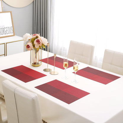 PVC Dining Table Mats, Red - HOKIPO | Har Ghar ka Humsafar