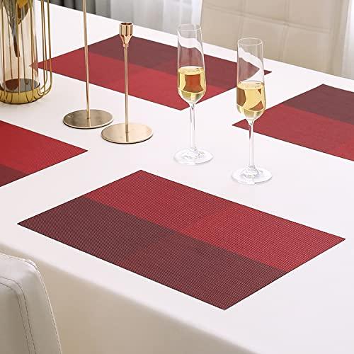 PVC Dining Table Mats, Red - HOKIPO | Har Ghar ka Humsafar