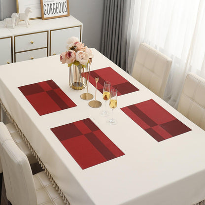 PVC Dining Table Mats, Ruby Red - HOKIPO | Har Ghar ka Humsafar