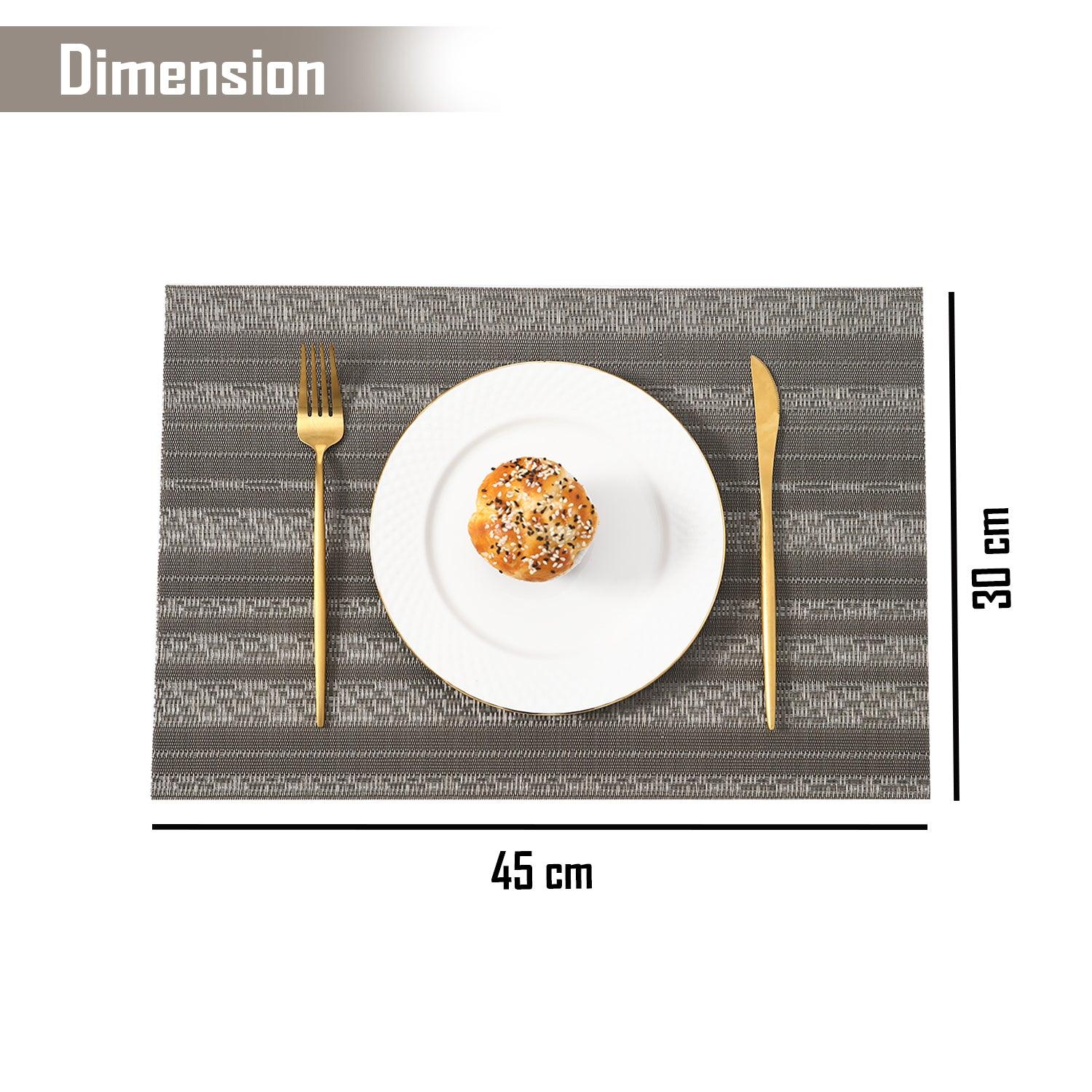 PVC Dining Table Mats, Shadow Grey - HOKIPO | Har Ghar ka Humsafar