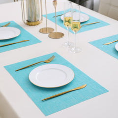 PVC Dining Table Mats,Turquoise - HOKIPO | Har Ghar ka Humsafar