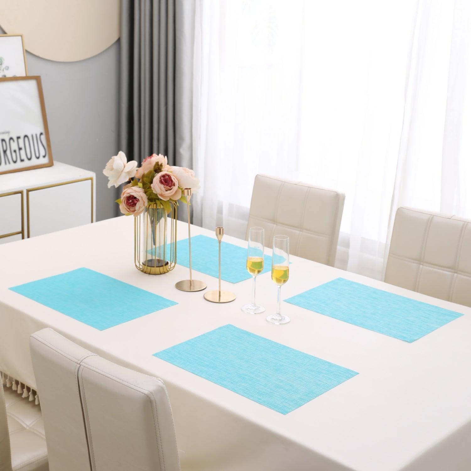 PVC Dining Table Mats,Turquoise - HOKIPO | Har Ghar ka Humsafar