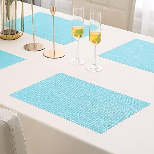 PVC Dining Table Mats,Turquoise - HOKIPO | Har Ghar ka Humsafar