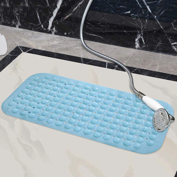 PVC Shower Mat Anti - Slip with Massage Acupressure Points, 36x71 cm, Blue - HOKIPO | Har Ghar ka Humsafar