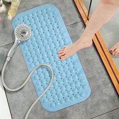 PVC Shower Mat Anti - Slip with Massage Acupressure Points, 36x71 cm, Blue - HOKIPO | Har Ghar ka Humsafar