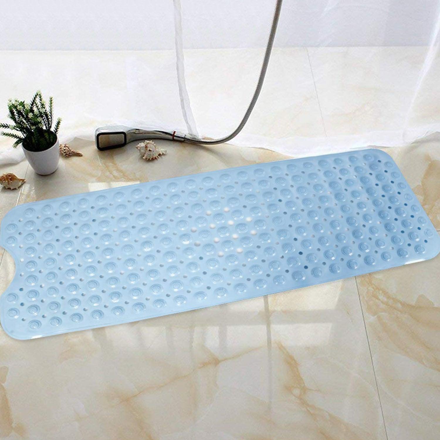 PVC Shower Mat Anti - Slip with Massage Acupressure Points, 40x100 cm, Blue - HOKIPO | Har Ghar ka Humsafar