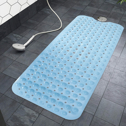 PVC Shower Mat Anti - Slip with Massage Acupressure Points, 40x100 cm, Blue - HOKIPO | Har Ghar ka Humsafar