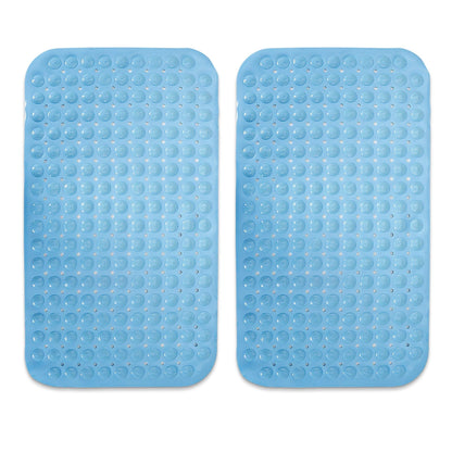 PVC Shower Mat Anti - Slip with Massage Acupressure Points, 46x78 cm, Blue - HOKIPO | Har Ghar ka Humsafar