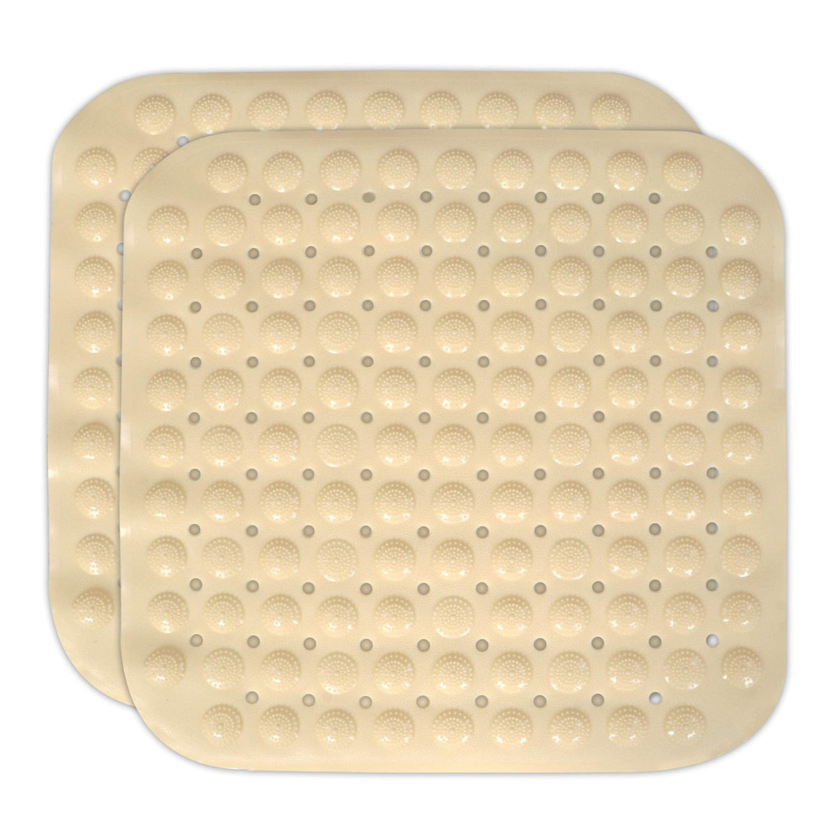 PVC Shower Mat Anti - Slip with Massage Acupressure Points, 48x48 cm, Beige - HOKIPO | Har Ghar ka Humsafar