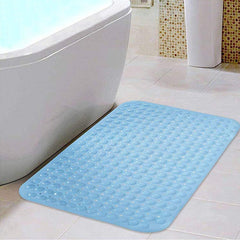 PVC Shower Mat Anti - Slip with Massage Acupressure Points, 58x88 cm, Blue - HOKIPO | Har Ghar ka Humsafar