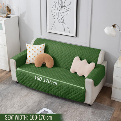 Quilted Polyester Sofa Cover Mat Pet Friendly, Forest Green - HOKIPO | Har Ghar ka Humsafar