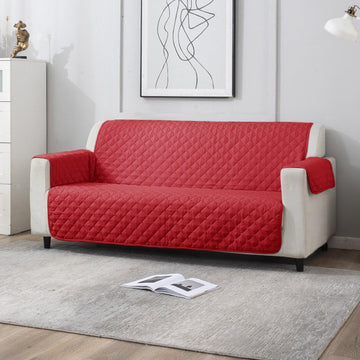 Scarlet Red quilted three seater sofa cover
