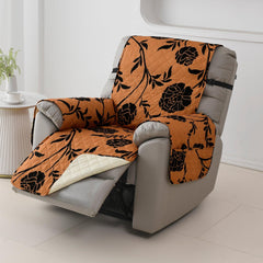 Quilted Recliner Water Repellent & Waterproof Cover for Small / Large - Copper Brown Floral - HOKIPO | Har Ghar ka Humsafar