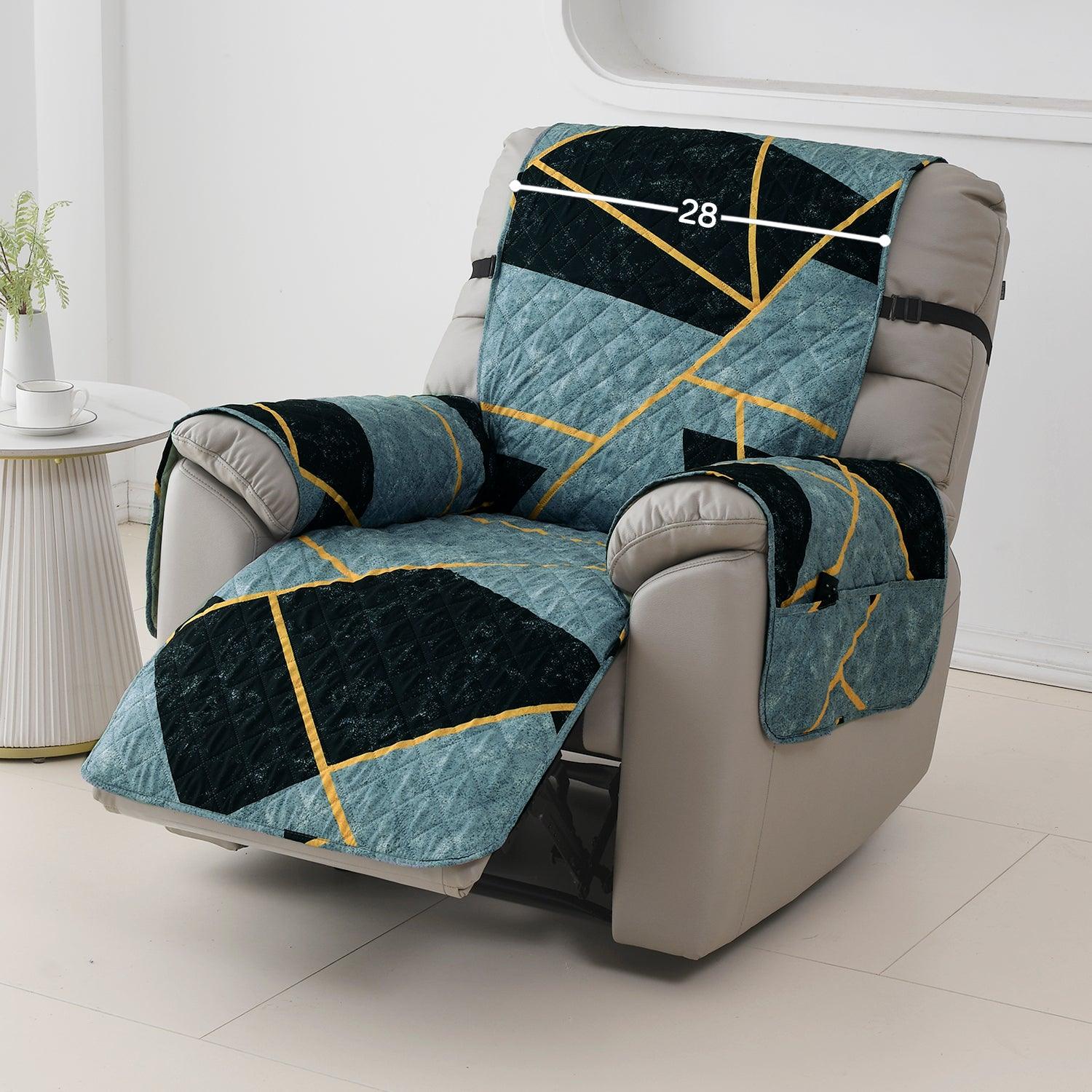 Quilted Recliner Water Repellent & Waterproof Cover for Small / Large - Multicolor Abstract Geometry - HOKIPO | Har Ghar ka Humsafar