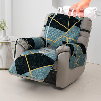 Quilted Recliner Water Repellent & Waterproof Cover for Small / Large - Multicolor Abstract Geometry - HOKIPO | Har Ghar ka Humsafar