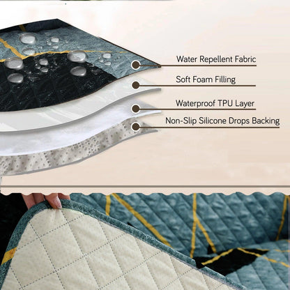 Quilted Recliner Water Repellent & Waterproof Cover for Small / Large - Multicolor Abstract Geometry - HOKIPO | Har Ghar ka Humsafar