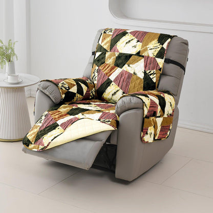 Quilted Recliner Water Repellent & Waterproof Cover for Small / Large - Wine Abstract Geometry - HOKIPO | Har Ghar ka Humsafar