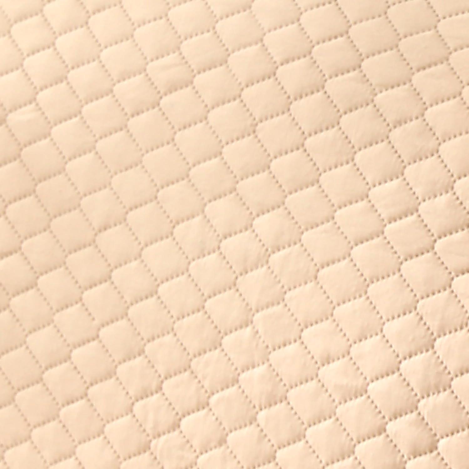 Quilted Sofa Mat Set for 3 Seater and 2 Seater Sofa (L Type), Beige - HOKIPO | Har Ghar ka Humsafar