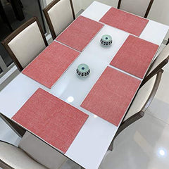 Ribbed Cotton Heat Resistant Dining Table Mat, Red - HOKIPO | Har Ghar ka Humsafar