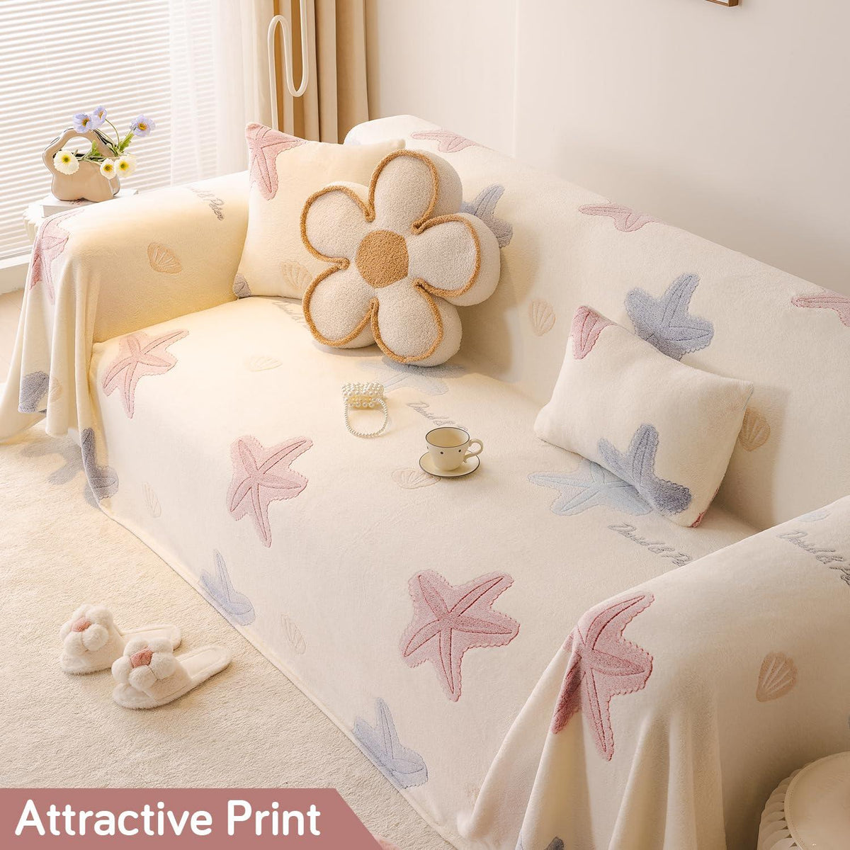 Shop Ocean Stars Luxury Velvet Plush Sofa Throw online at HOKIPO
