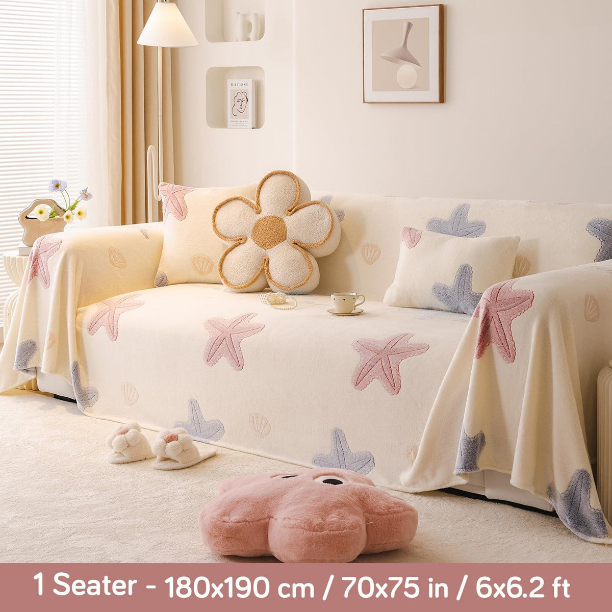 Ocean Stars Premium Velvet Plush Sofa Throw | HOKIPO