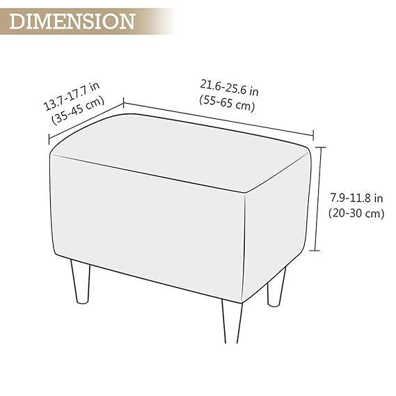 Stretchable 140 GSM Footstool Cover, Beige Abstract Geometry - HOKIPO | Har Ghar ka Humsafar