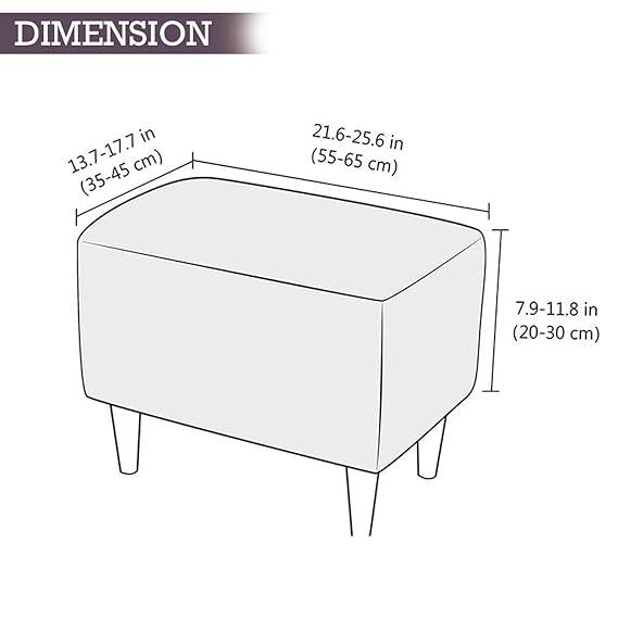 Stretchable 140 GSM Footstool Cover, Gentle Grey Dahlia - HOKIPO | Har Ghar ka Humsafar