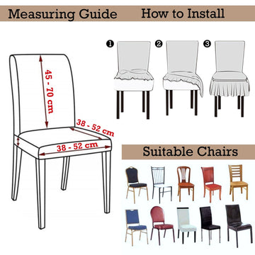 Stretchable 240 - 260 GSM Turkish Bubble Frill Dining Chair Cover Set of 1/2/4/6, Anchor Grey - HOKIPO | Har Ghar ka Humsafar