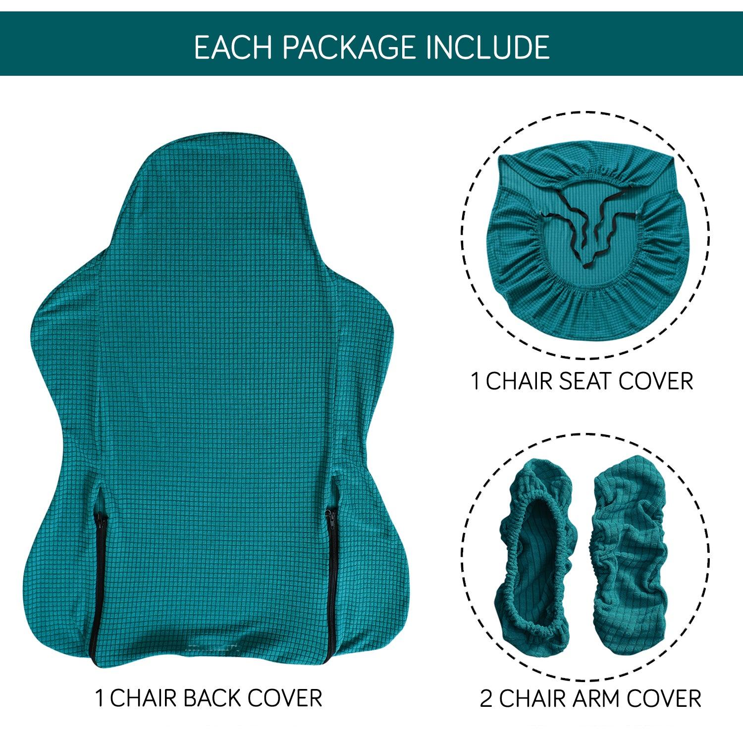 Stretchable Jacquard Elastic Gaming Chair Cover, Teal - HOKIPO | Har Ghar ka Humsafar