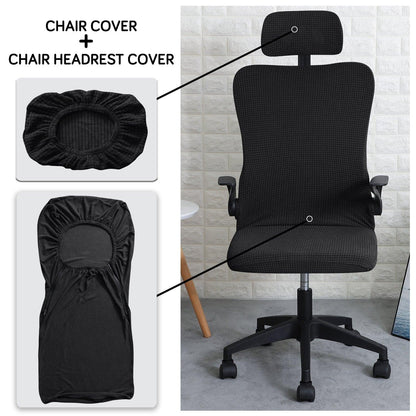 Office Chair Covers, Black - HOKIPO | Har Ghar ka Humsafar