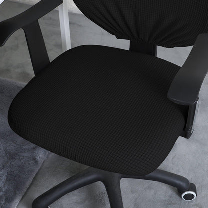 Stretchable Jacquard Office Chair Slipcover for Rotating Chair, Black - HOKIPO | Har Ghar ka Humsafar