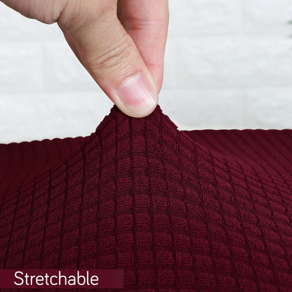 Stretchable Jacquard Office Chair Slipcover for Rotating Chair, Burgundy - HOKIPO | Har Ghar ka Humsafar