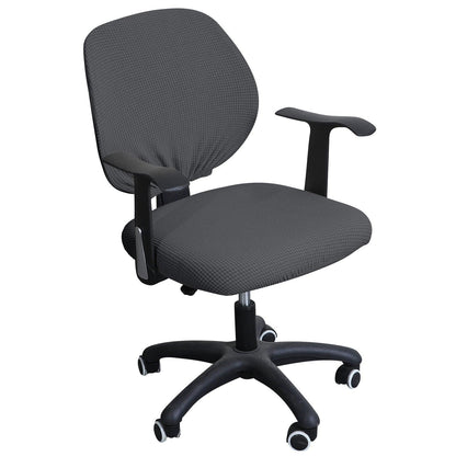 Stretchable Jacquard Office Chair Slipcover for Rotating Chair, Dark Grey - HOKIPO | Har Ghar ka Humsafar